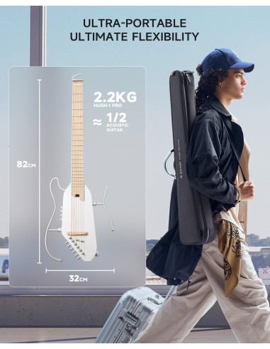 DONNER HUSH-I Pro  Travel Guitar White