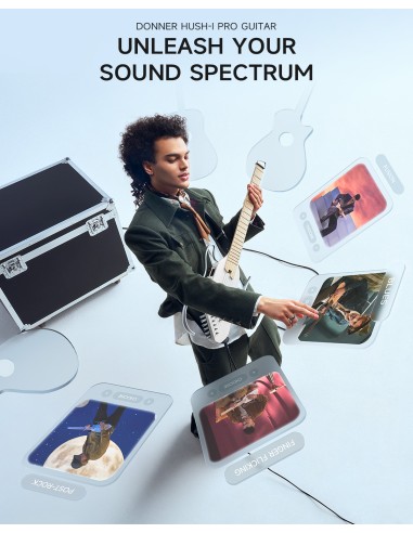 DONNER HUSH-I Pro  Travel Guitar White