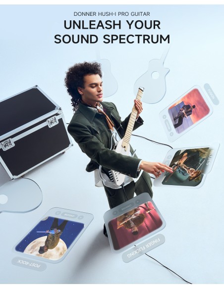 DONNER HUSH-I Pro  Travel Guitar White