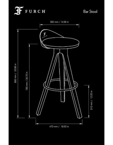 FURCH - TABOURET DE BAR