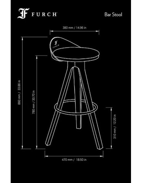 FURCH - TABOURET DE BAR